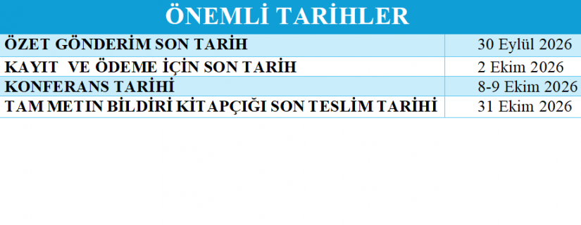 Önemli Tarihler